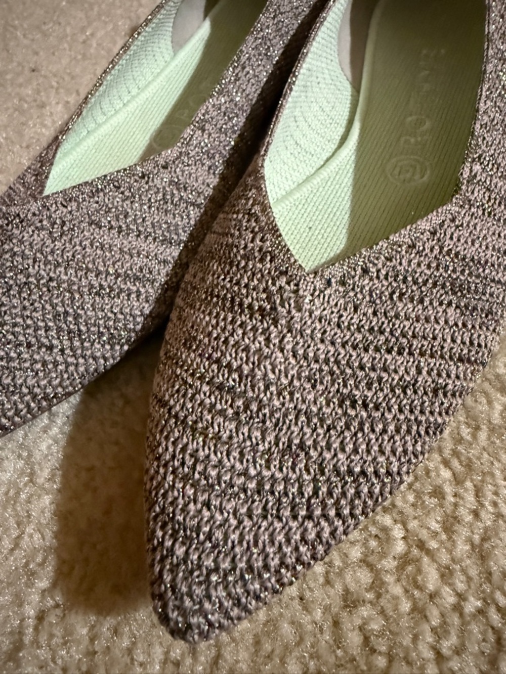 Rothy's The Point flats in the Stardust Metallic colorway size 9.5 - Picture 4 of 16